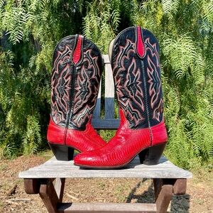 Red and Black Western Cowboy Boots